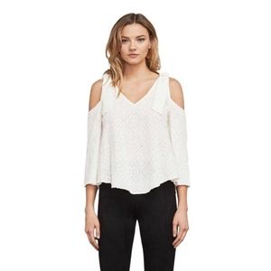 BCBGMAXAZRIA | Cassia Cold Shoulder White Blouse